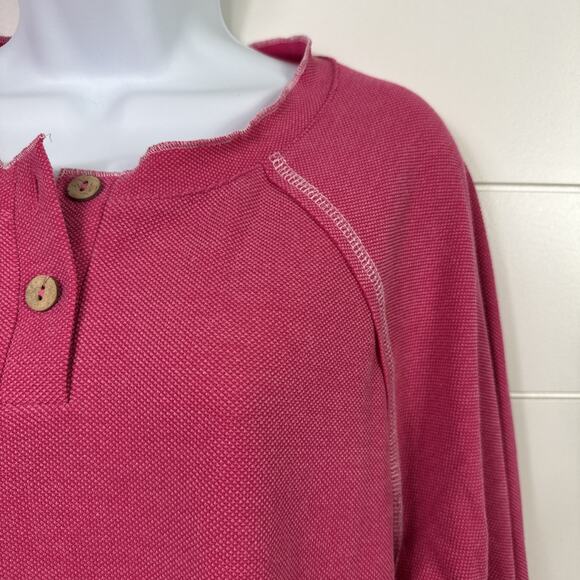 Sunshine & Rodeos Accent Buttons Lightweight Knit Sweater Vivid Pink sz XL - Picture 5 of 8